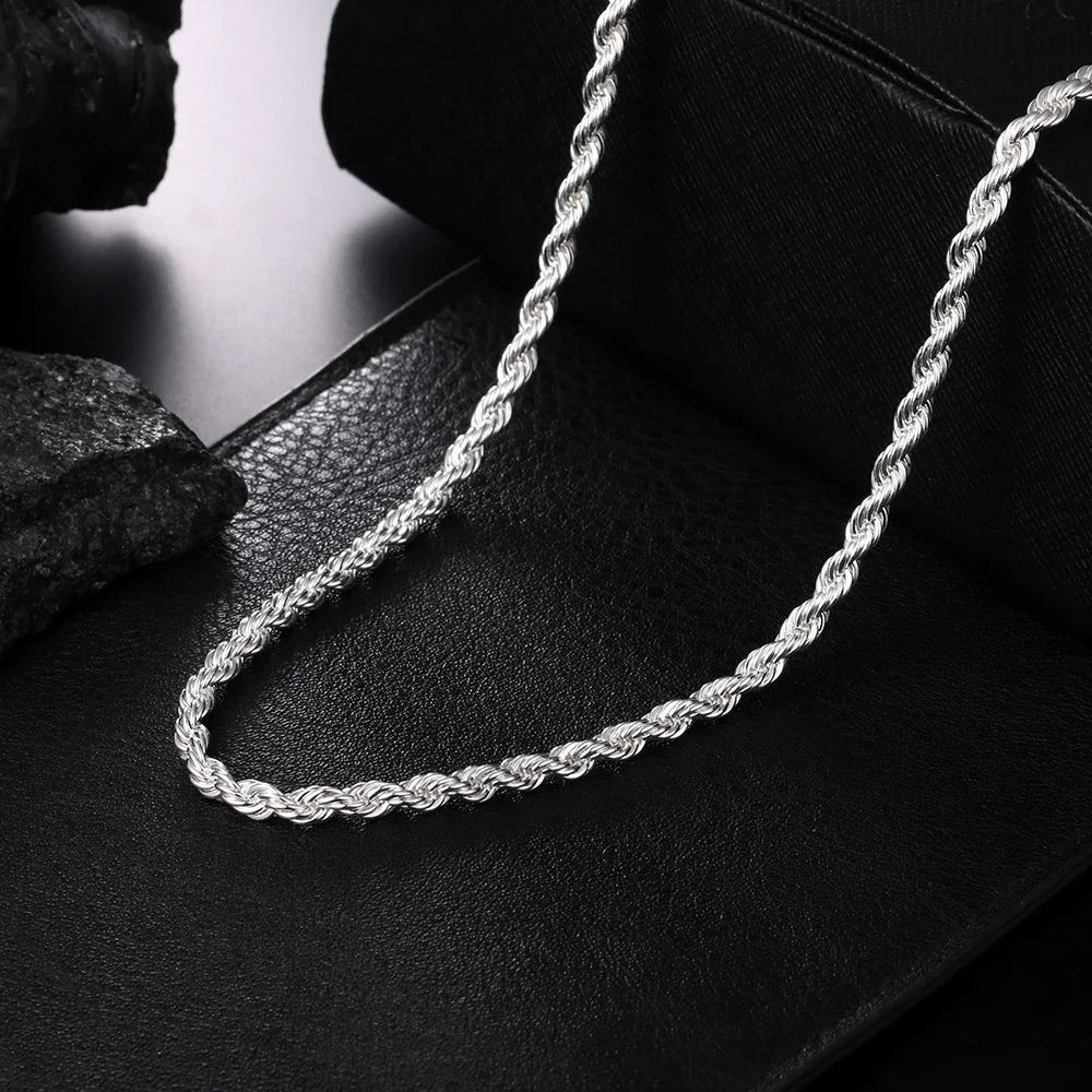 Sterling Silver Rope Chain Necklace