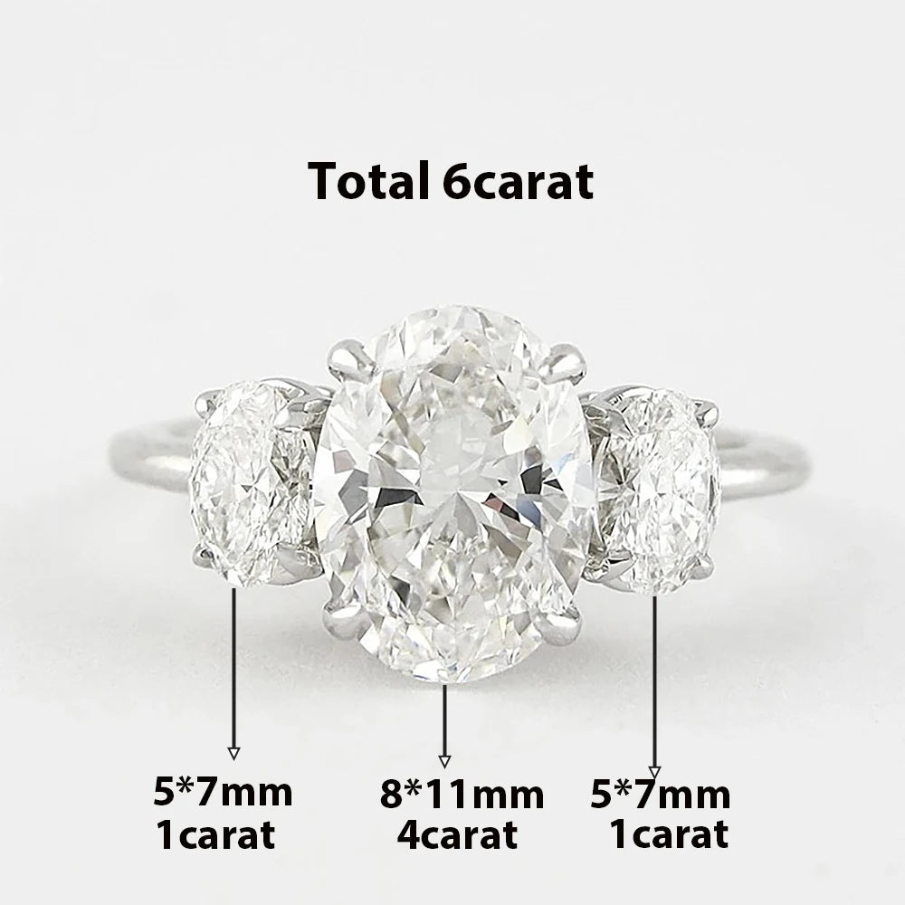 Three-Stone Moissanite Engagement Ring