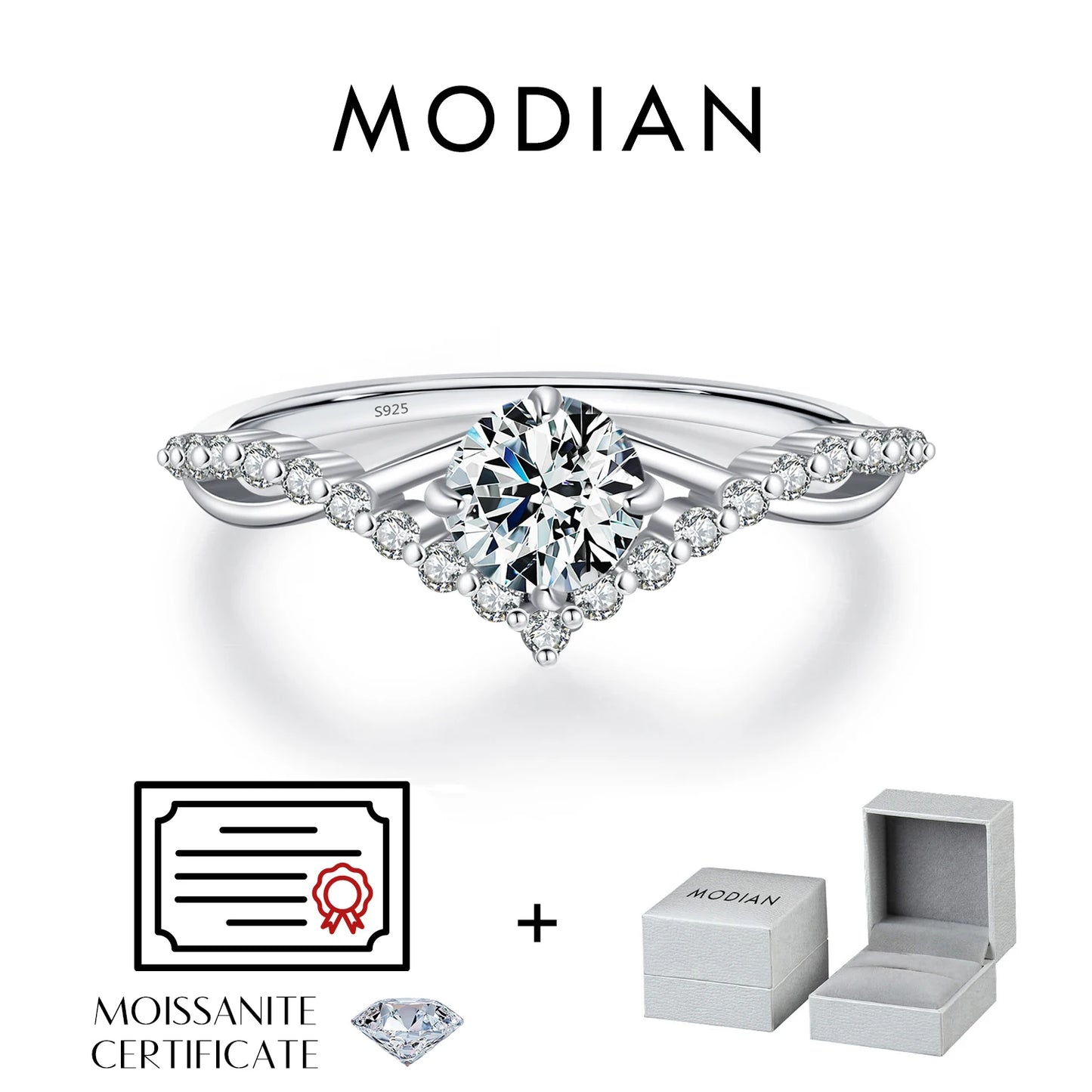 Delicate Crown Moissanite Ring