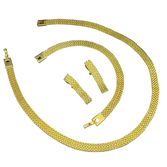 18K Gold Plated Necklace, Earrings & Bracelet Set