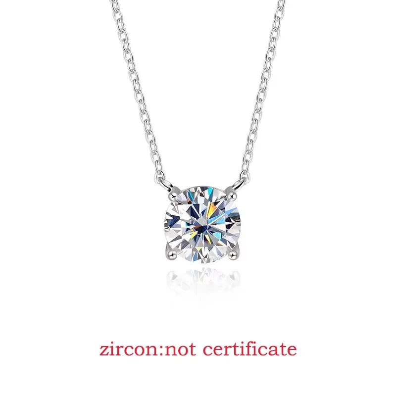 White Gold Moissanite Pendant Necklace