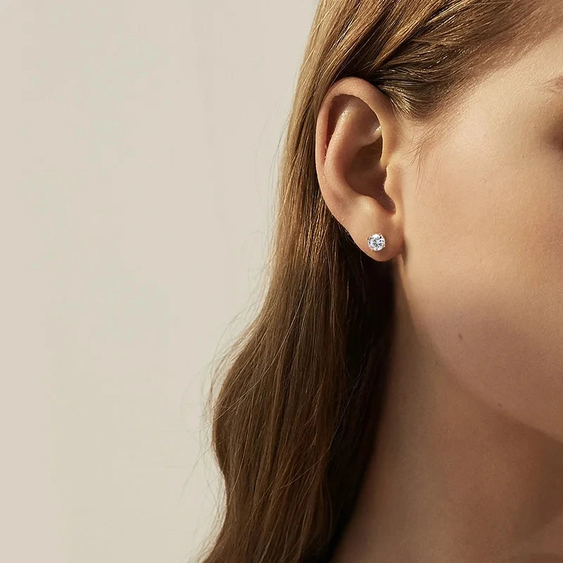 18K Plated Moissanite Stud Earrings