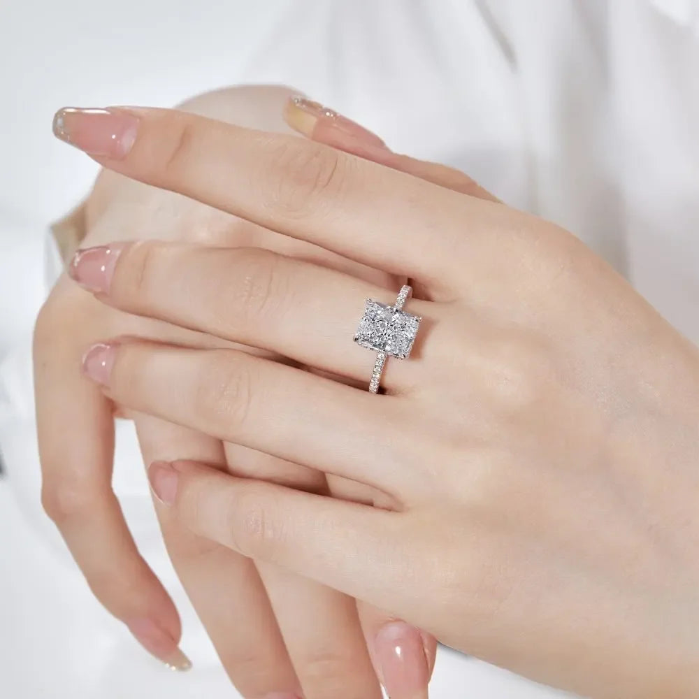Radiant Cut Moissanite Ring