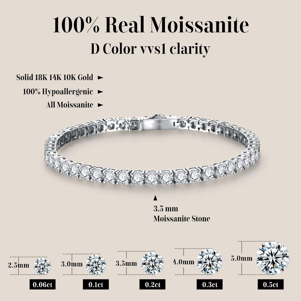 White Gold Moissanite Tennis Bracelet