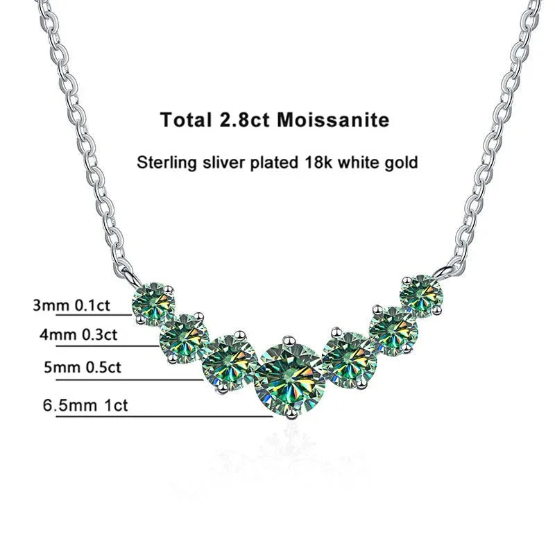 Moissanite Pendant Necklace, 2.8CT