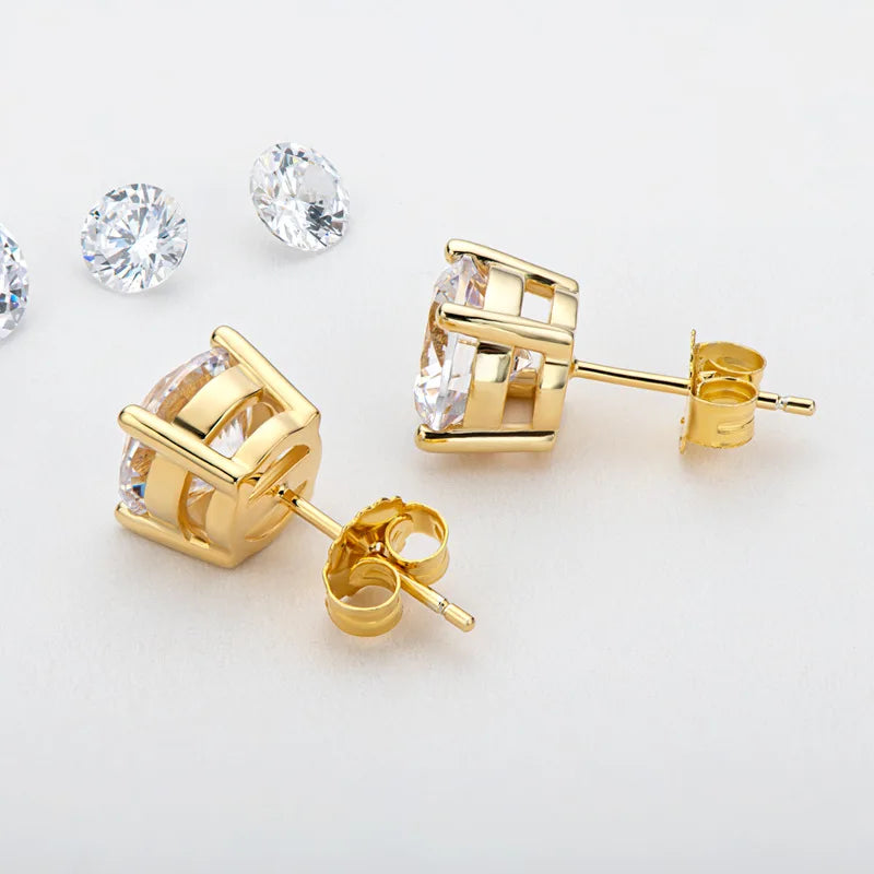 Moissanite Screw-Back Stud Earrings