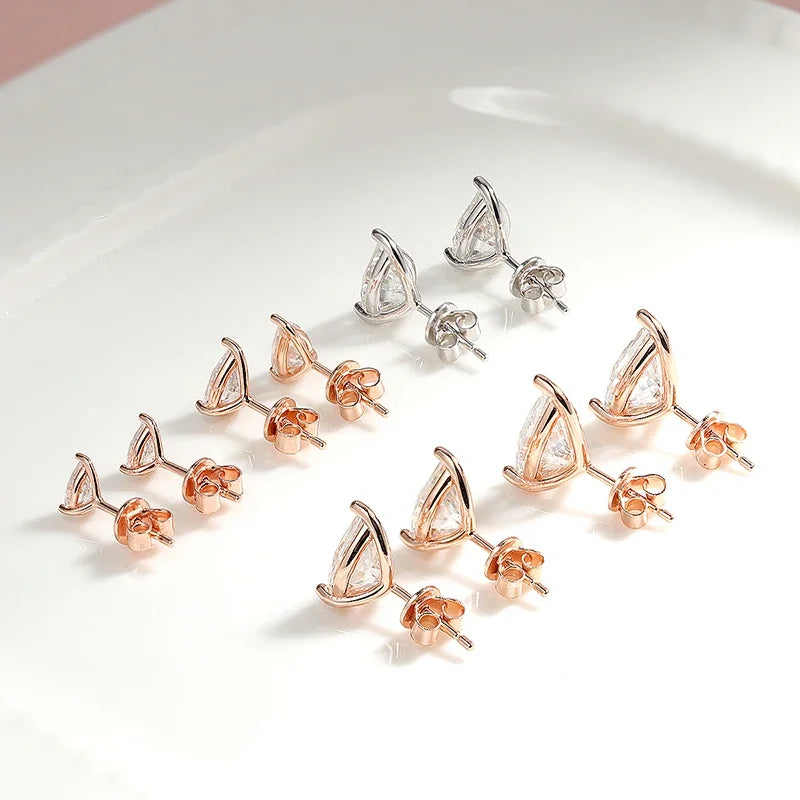Pear Cut Moissanite Stud Earrings