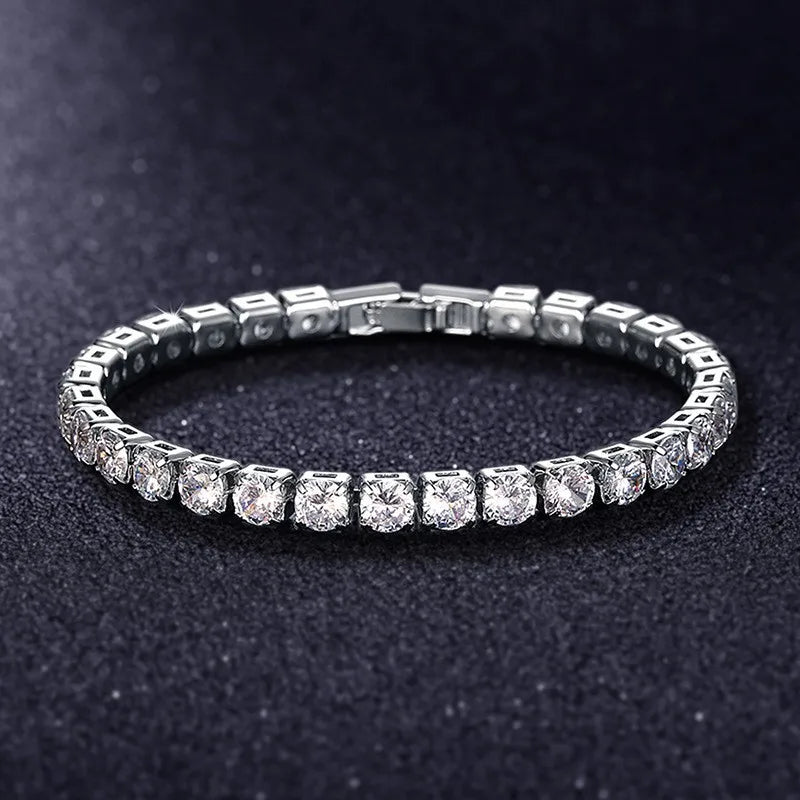 Iced Tennis Bracelet, Cubic Zirconia