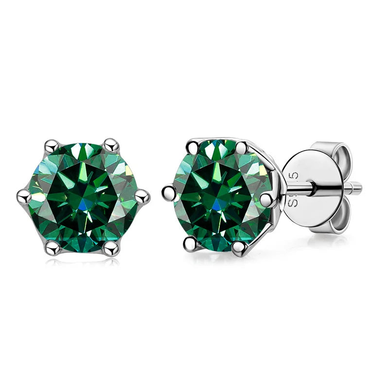 Moissanite Stud Earrings, 1CT