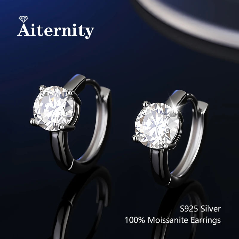 Platinum-Plated Moissanite Stud Earrings