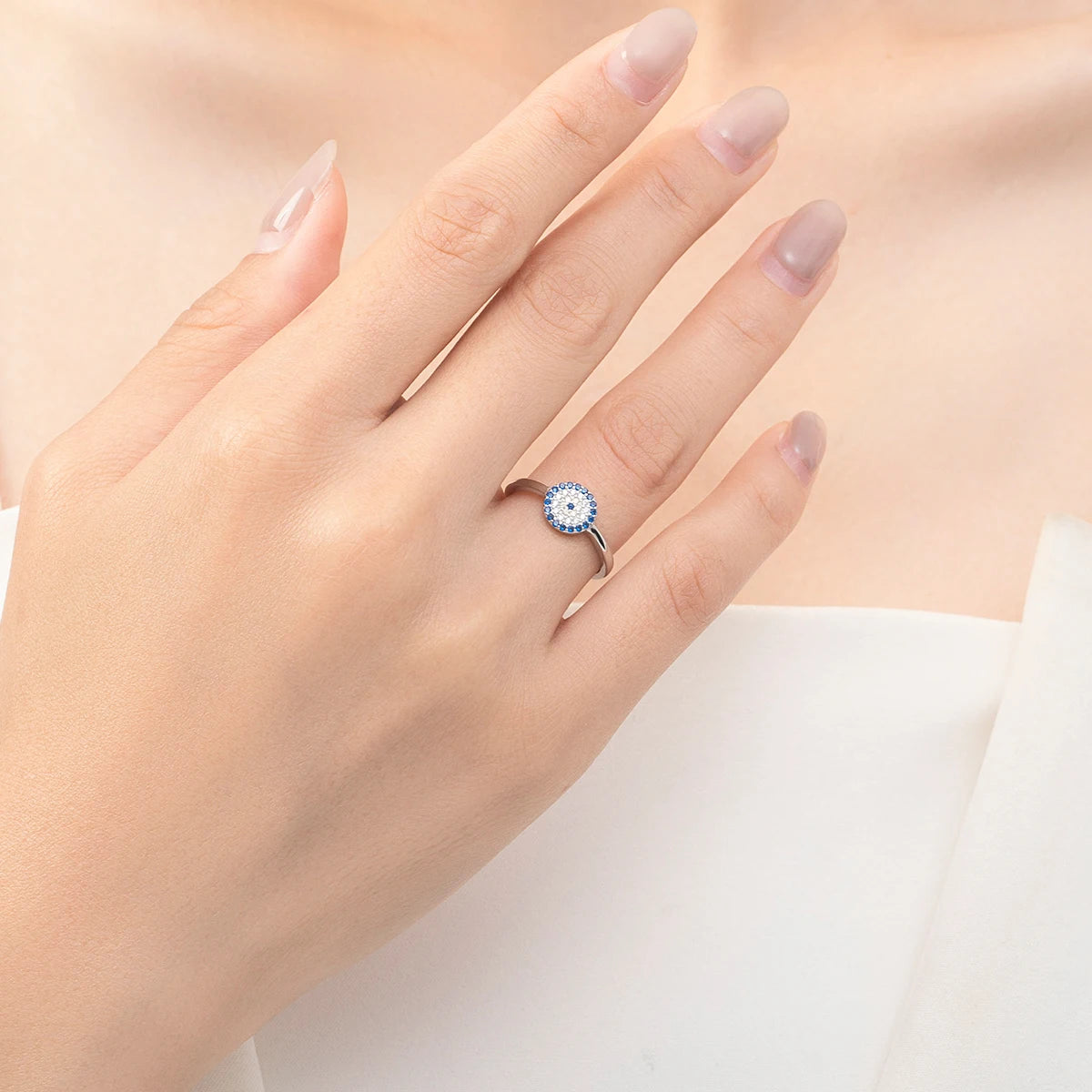 Blue CZ Statement Ring