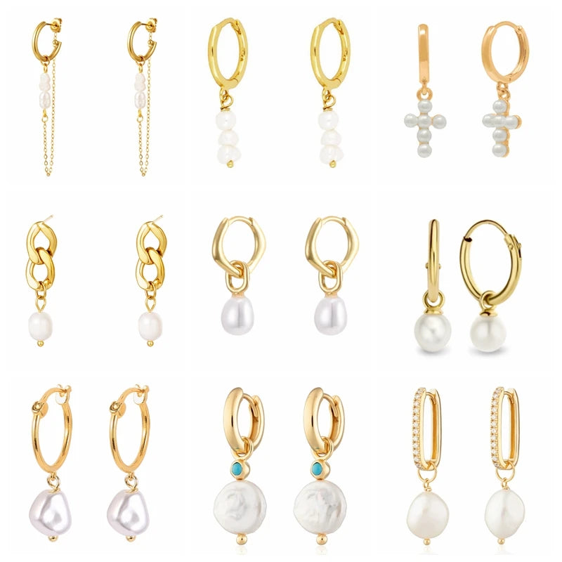 Pearl Hoop Earrings