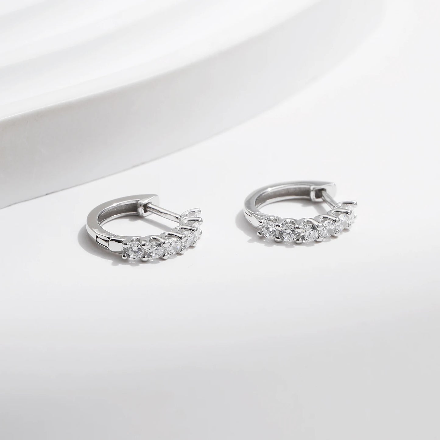 Small Moissanite Hoop Earrings