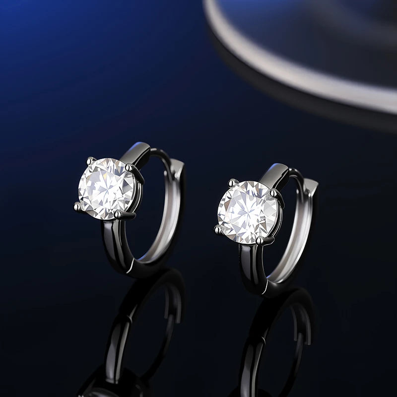 Platinum-Plated Moissanite Stud Earrings