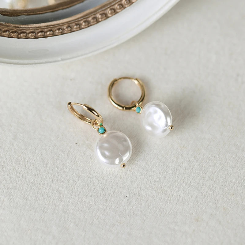 Pearl Hoop Earrings