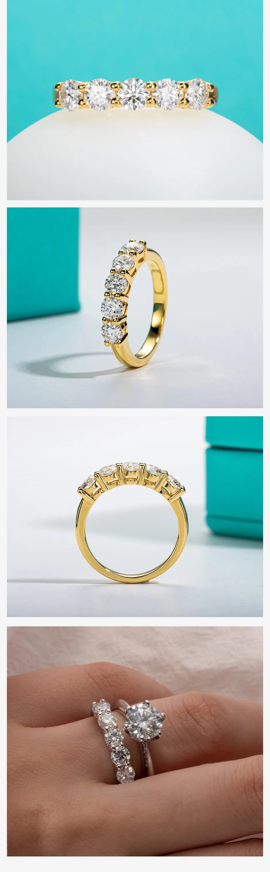 Moissanite Wedding Band Ring