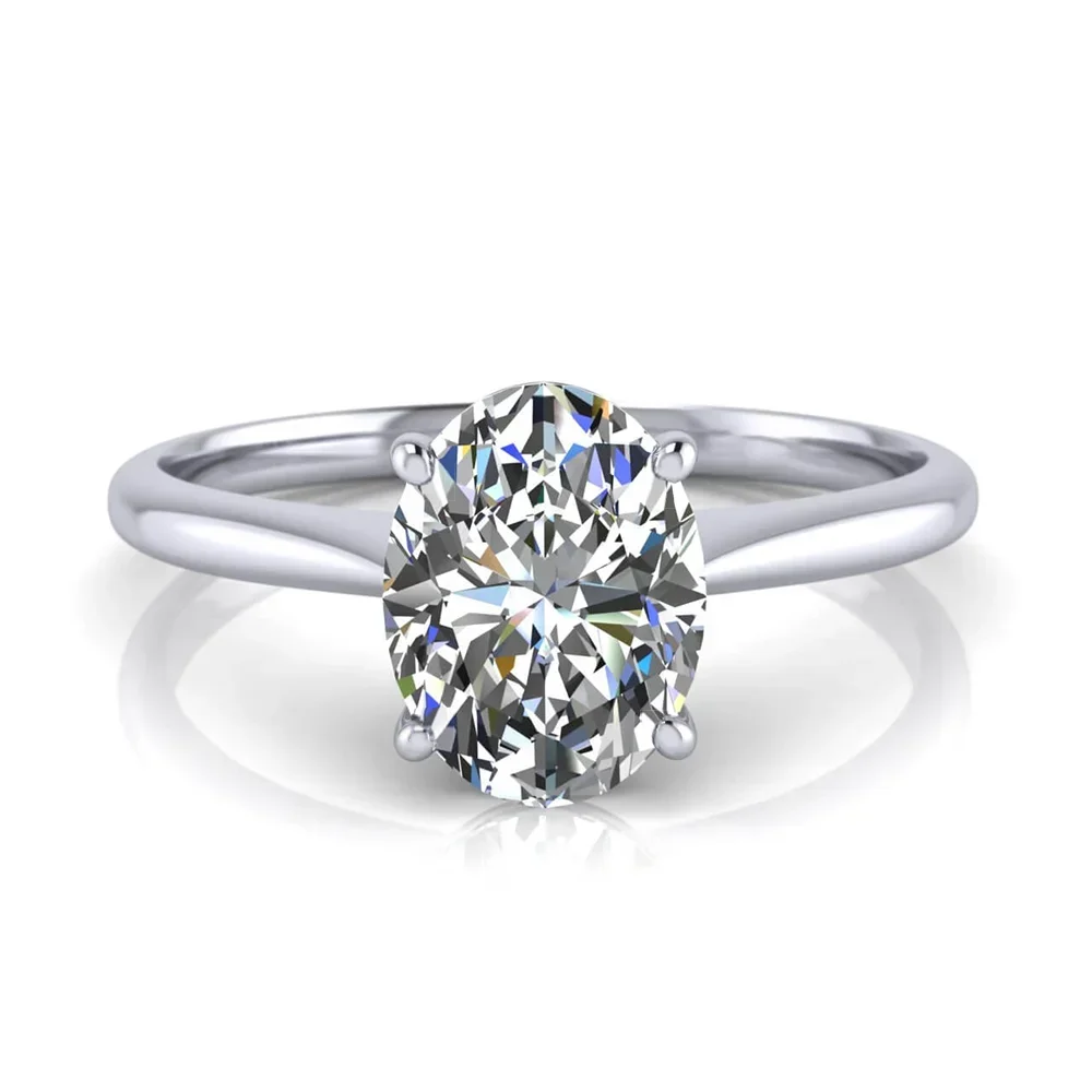 Oval Halo Moissanite Engagement Ring