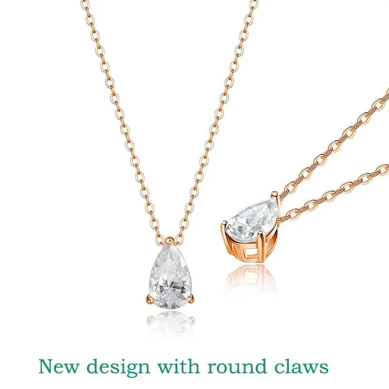Pear Cut Moissanite Pendant Necklace