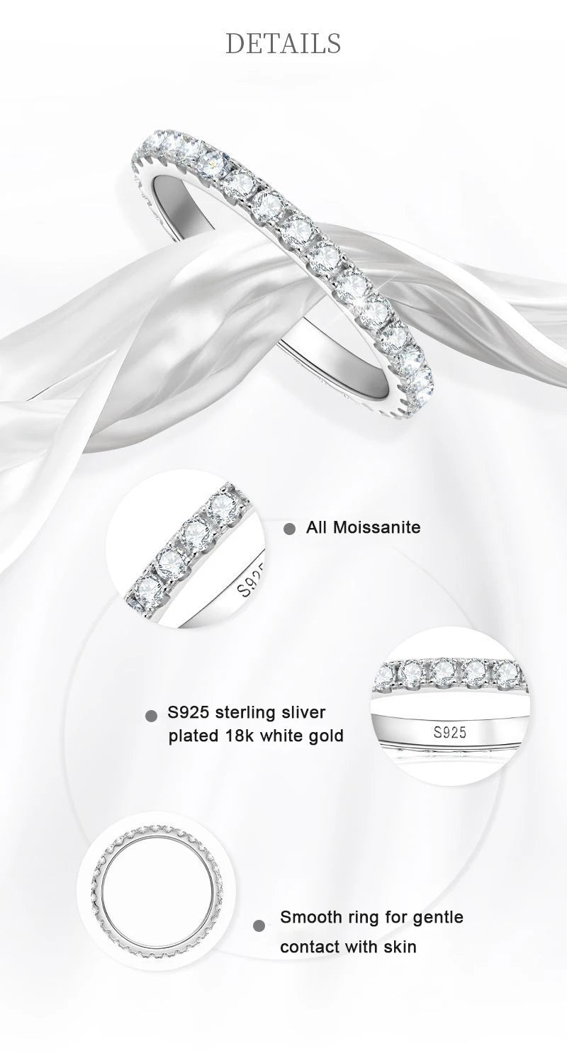 Moissanite Eternity Band Ring