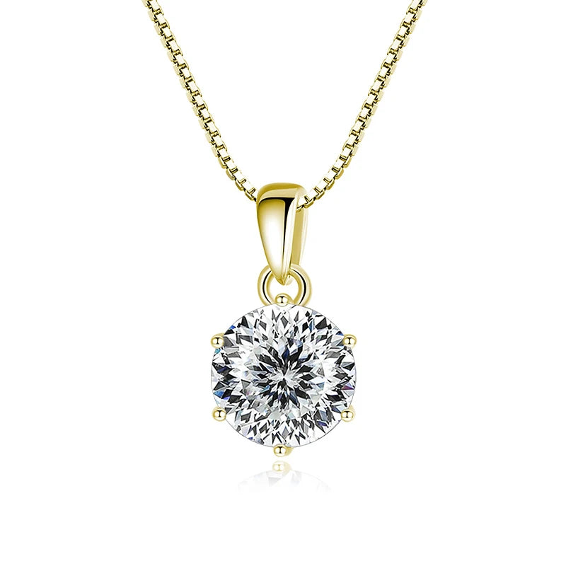 Moissanite Pendant Necklace, 1CT