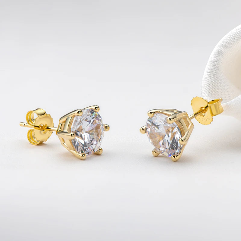 Moissanite Screw-Back Stud Earrings