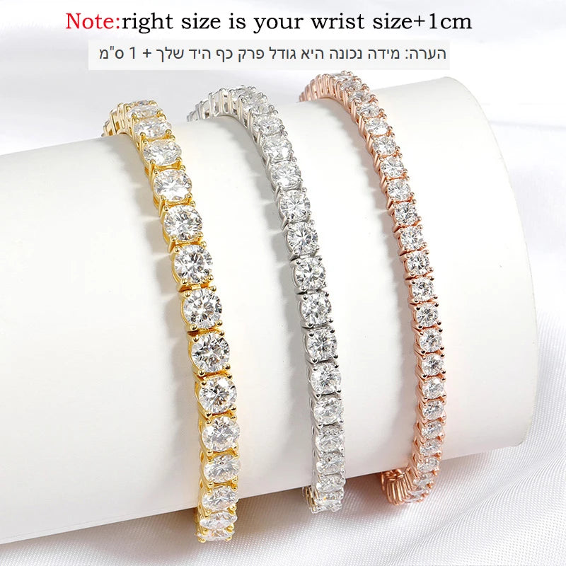 18K Gold Plated Moissanite Tennis Bracelet