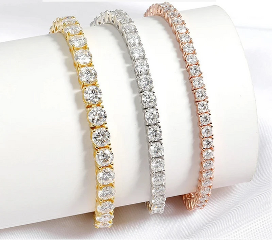 18K Gold Plated Moissanite Tennis Bracelet