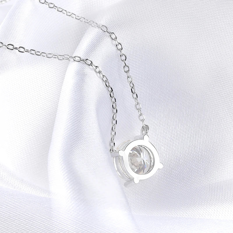 White Gold Moissanite Pendant Necklace