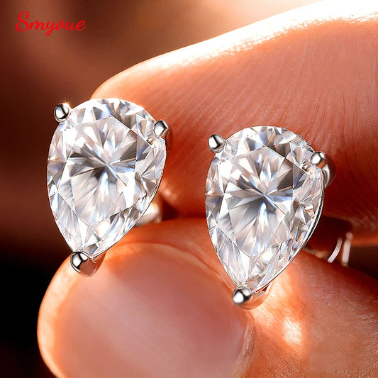 Pear Cut Moissanite Stud Earrings