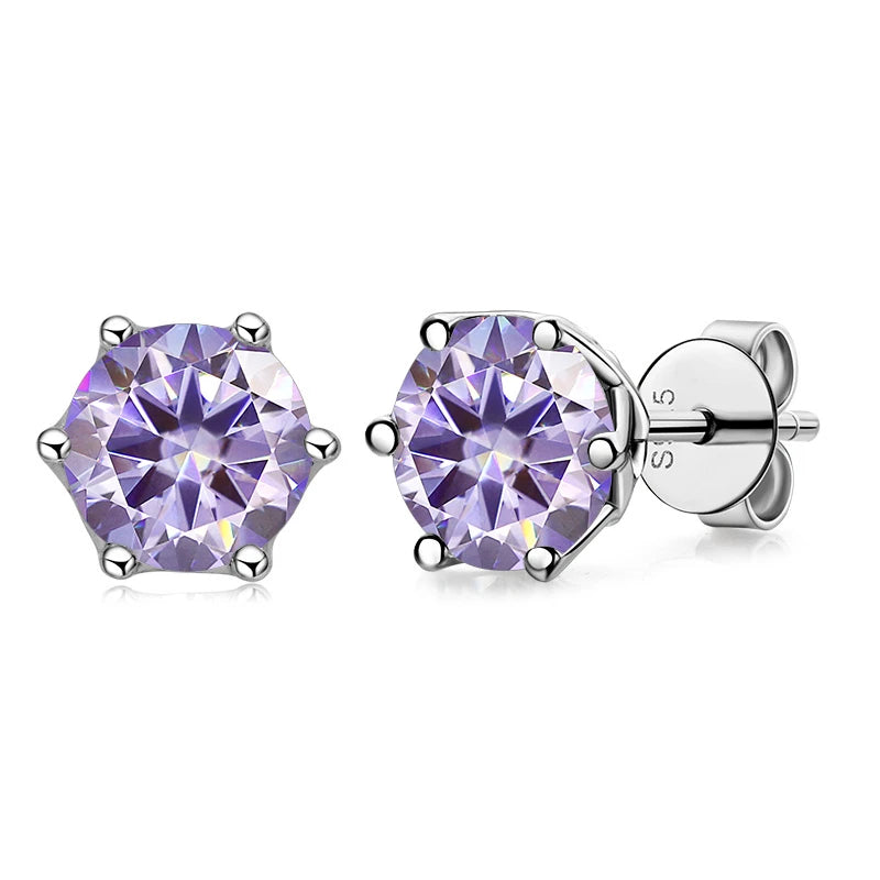 Moissanite Stud Earrings, 1CT