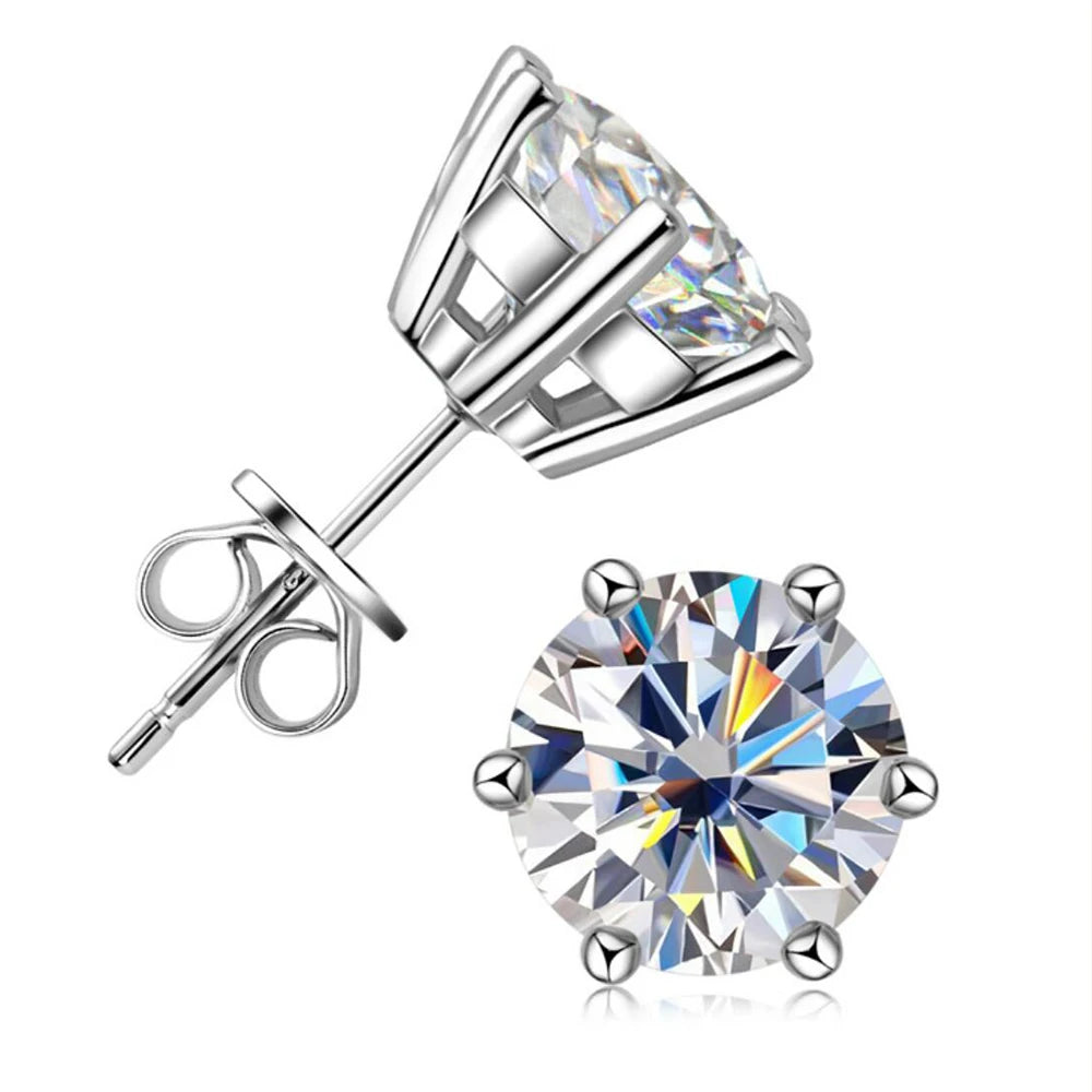 18K Gold Plated Moissanite Stud Earrings