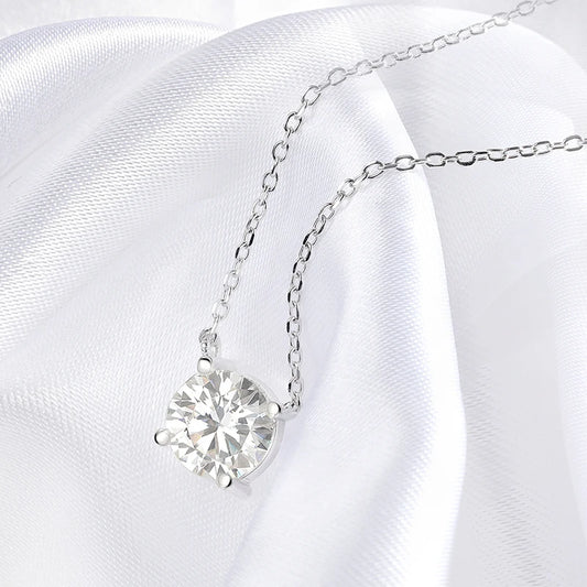 White Gold Moissanite Pendant Necklace