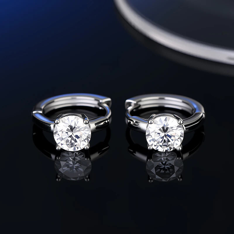 Platinum-Plated Moissanite Stud Earrings