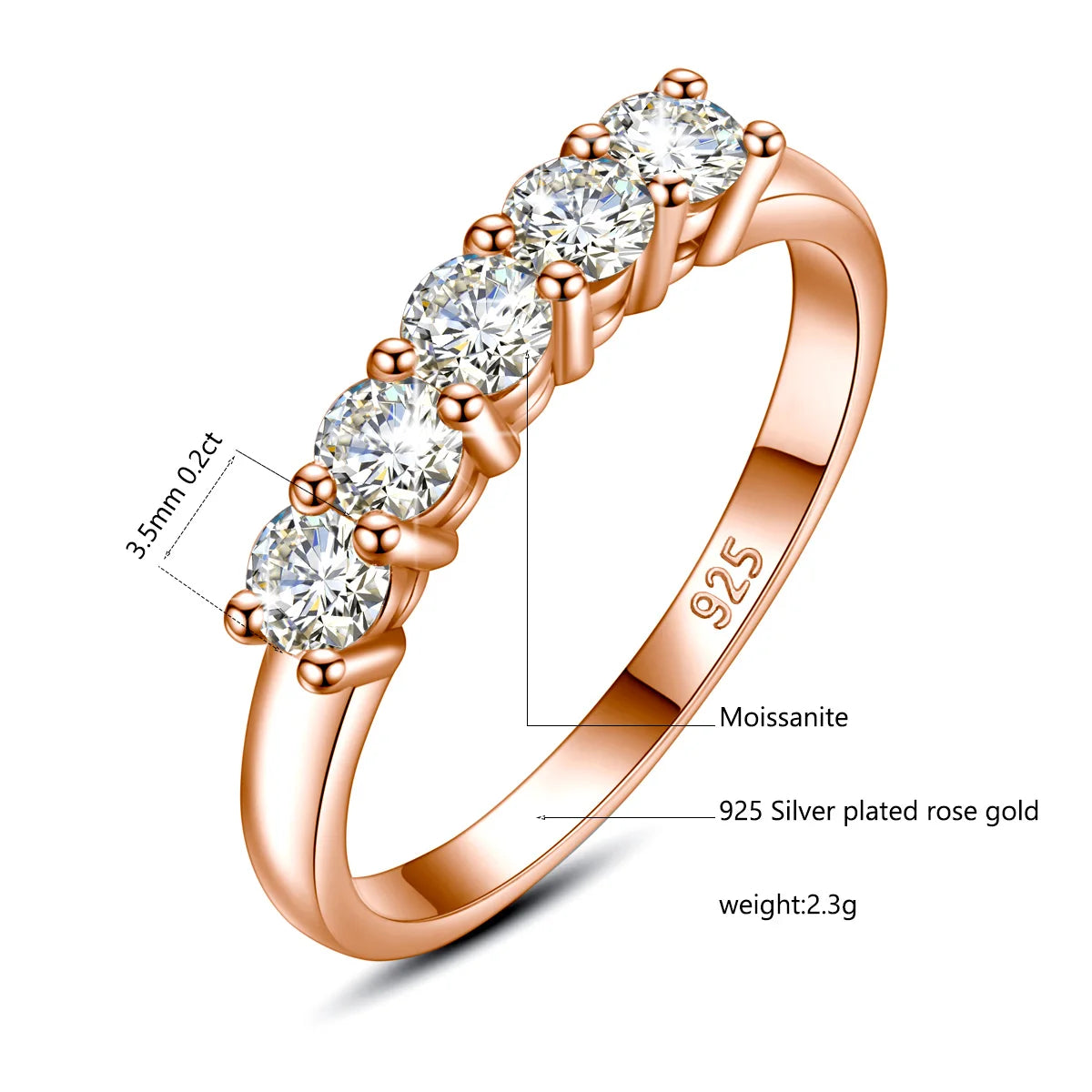 Five-Stone Moissanite Ring