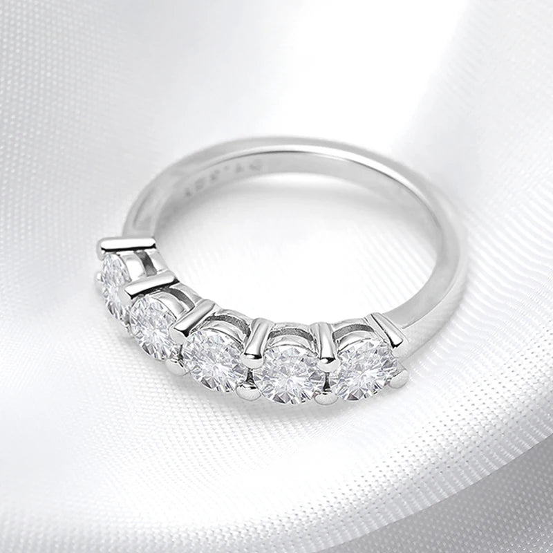 White Gold Moissanite Wedding Band