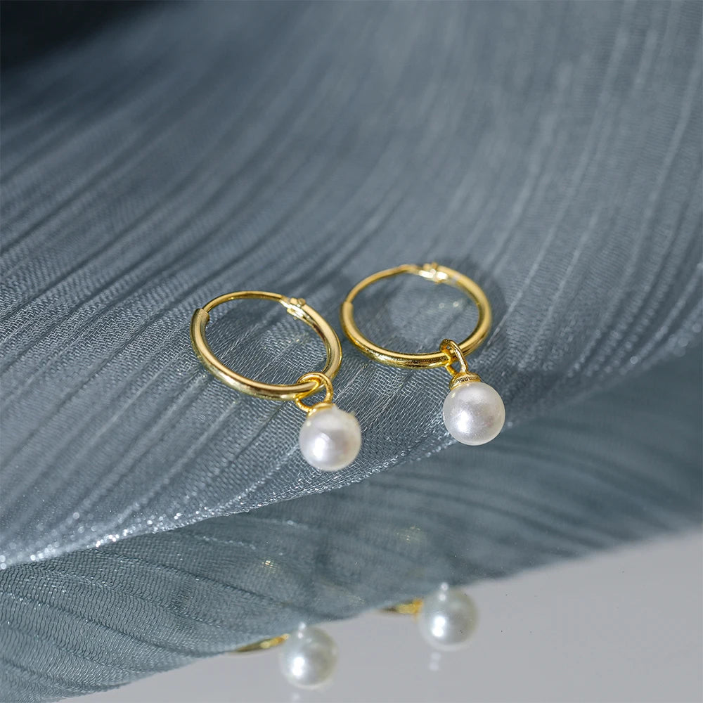 Pearl Hoop Earrings