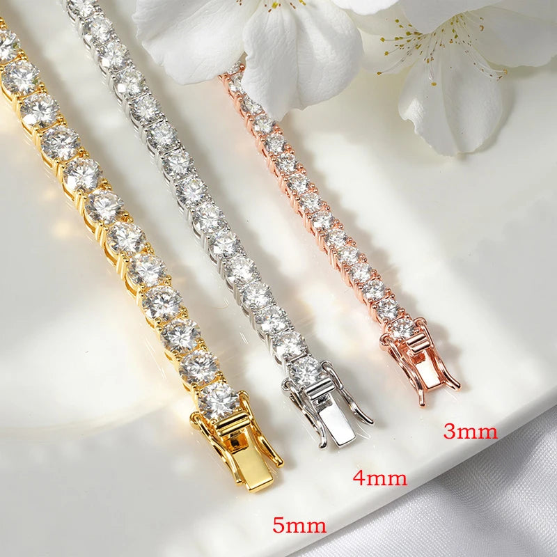 18K Gold Plated Moissanite Tennis Bracelet