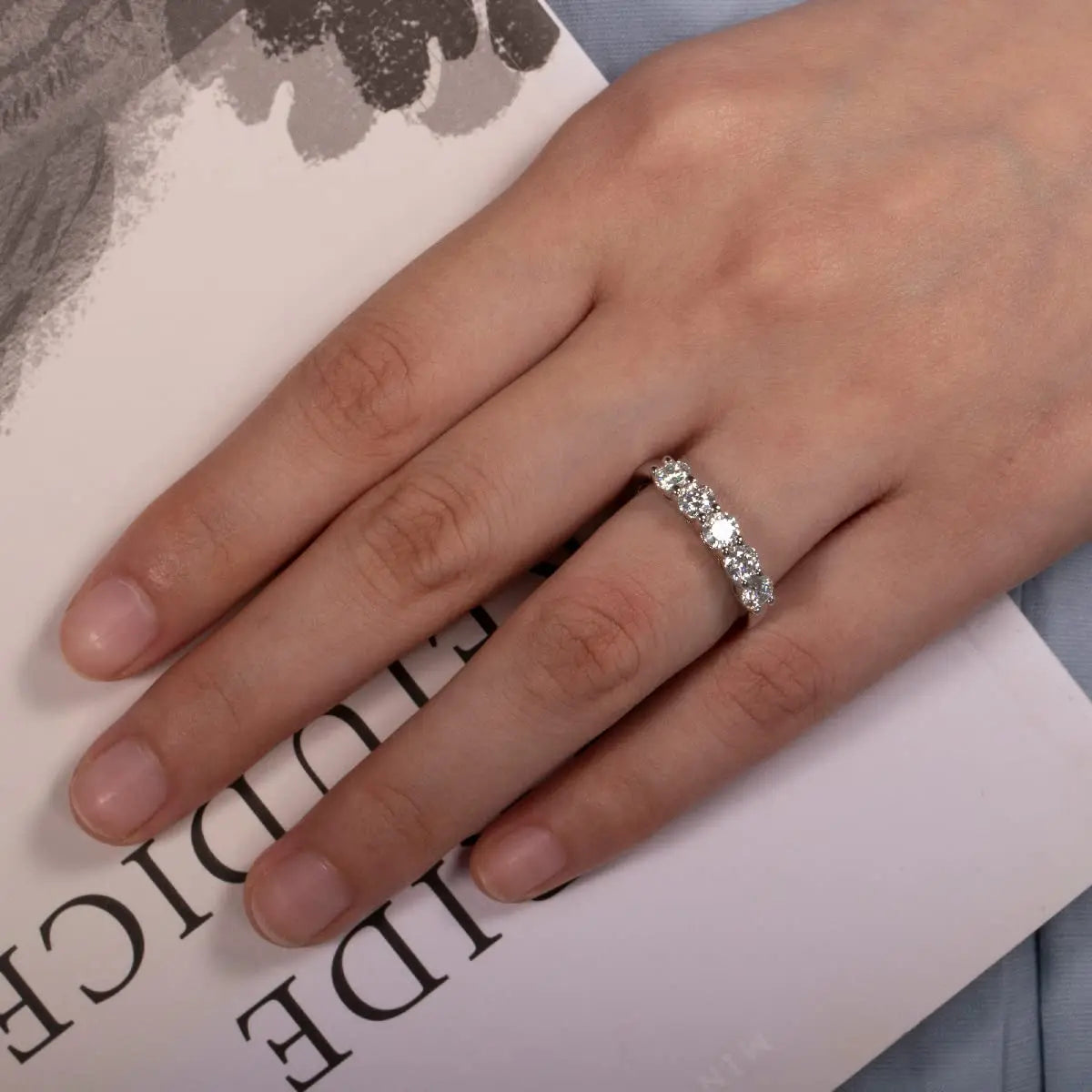 Moissanite Wedding Band Ring