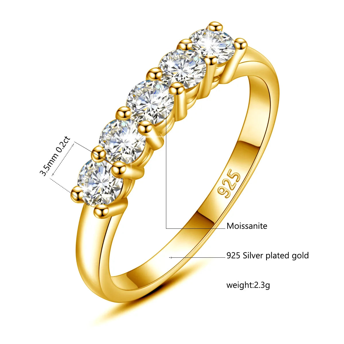 Five-Stone Moissanite Ring