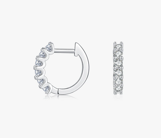 Small Moissanite Hoop Earrings