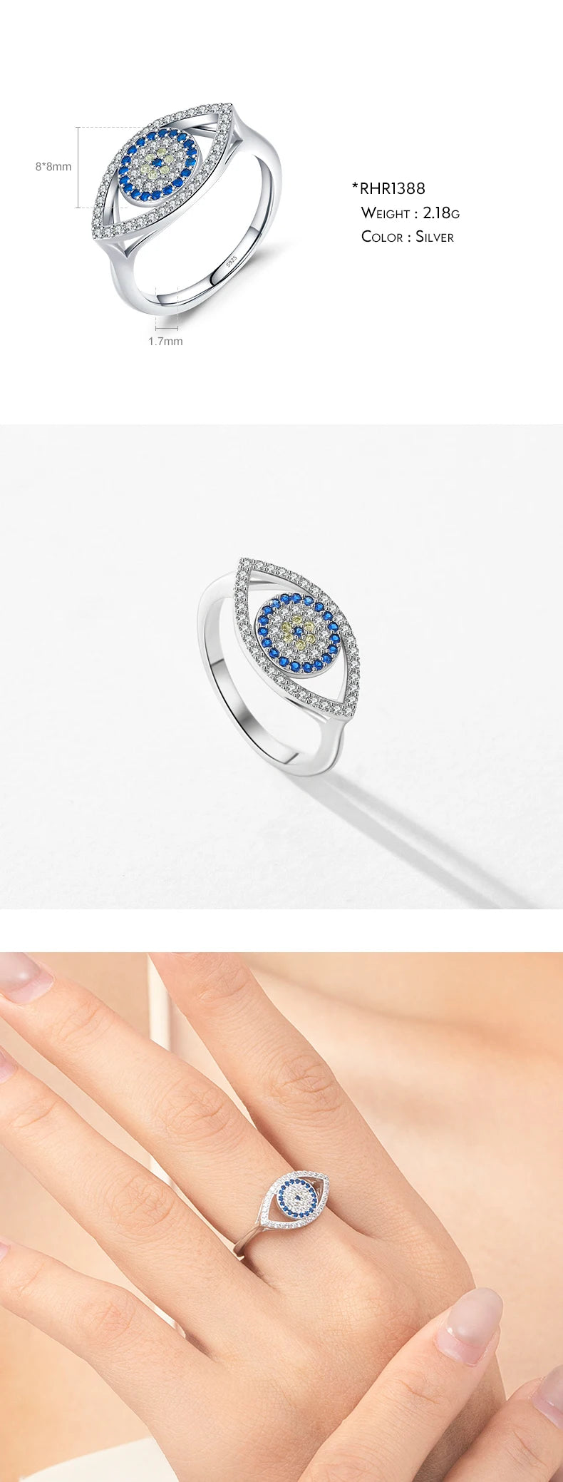 Blue CZ Statement Ring