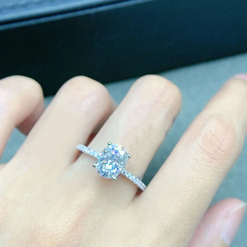 Oval Cut Moissanite Promise Ring