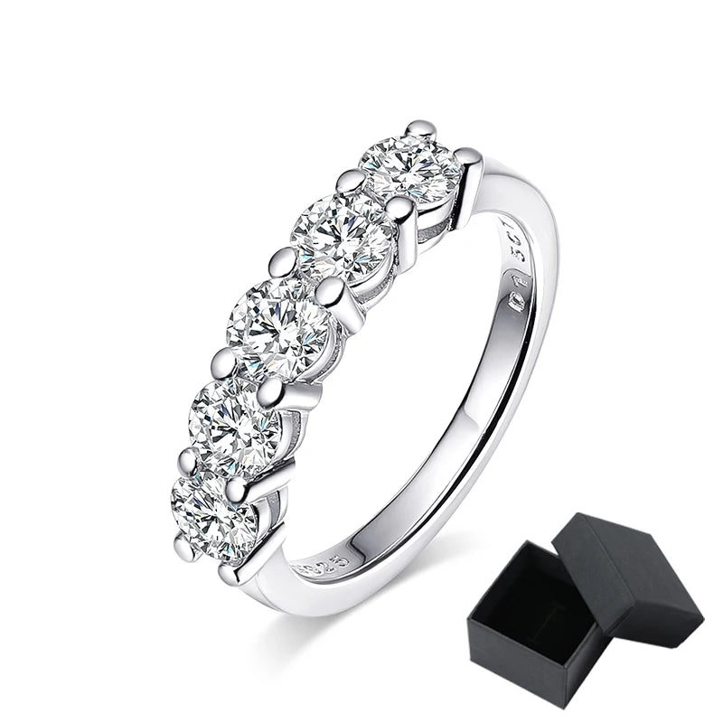 White Gold Moissanite Wedding Band