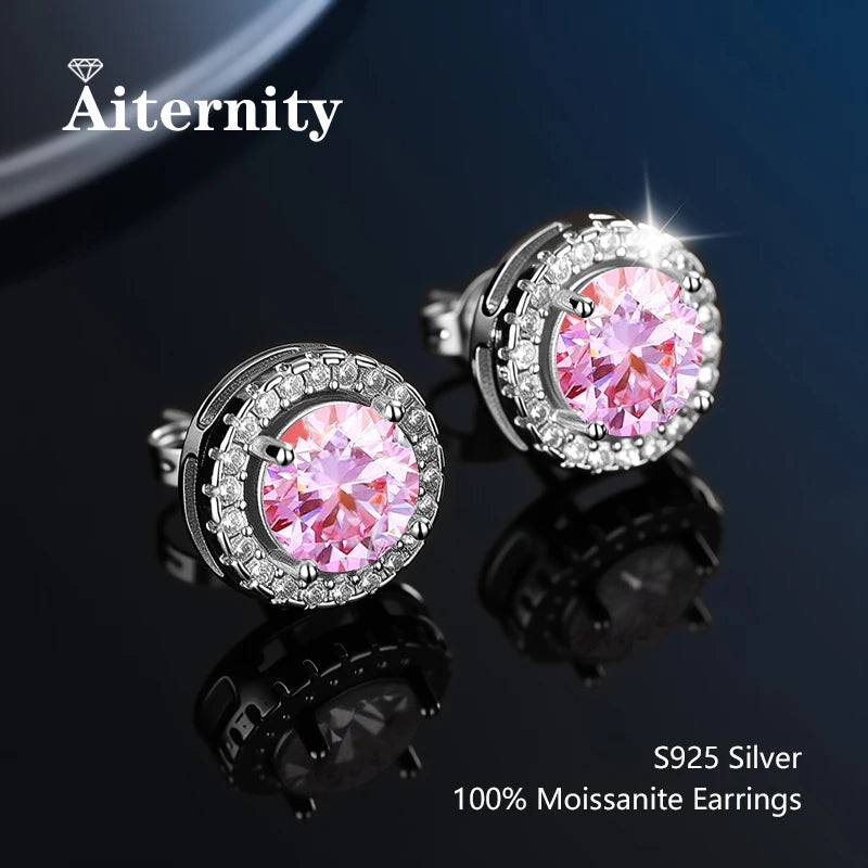 Platinum-Plated Moissanite Stud Earrings