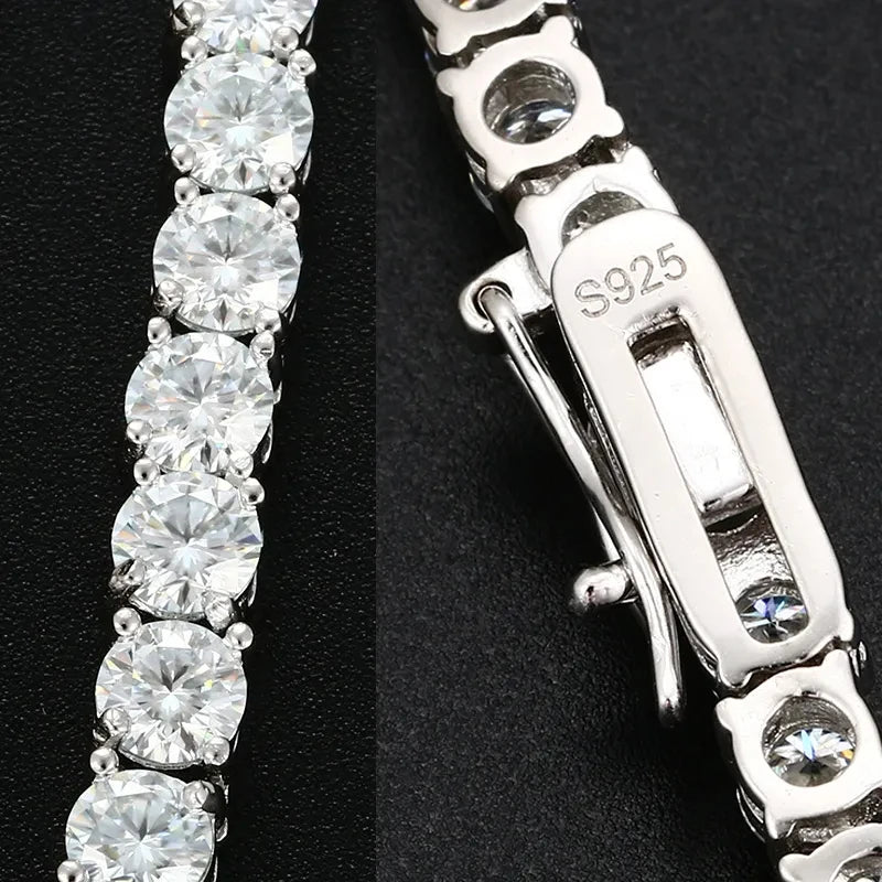 Hip Hop Moissanite Tennis Chain Bracelet