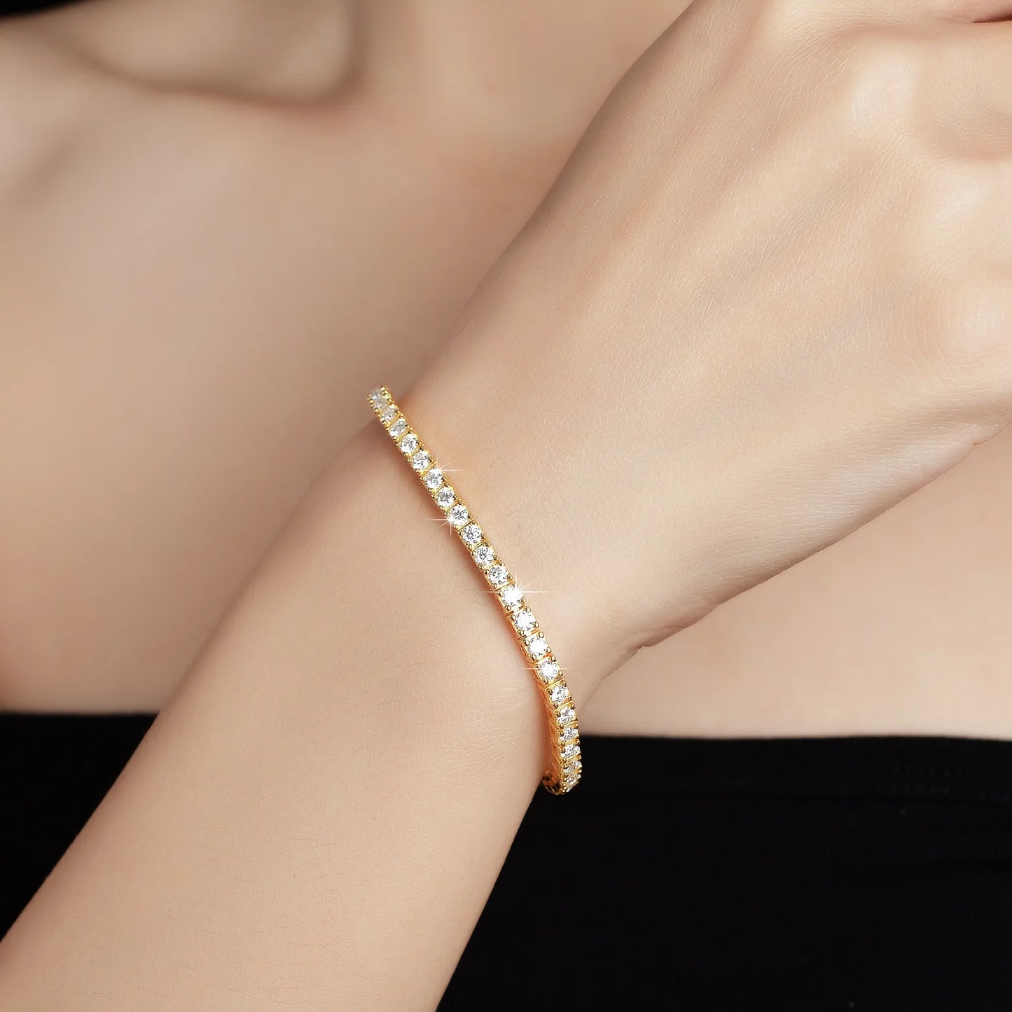 Rose Gold Moissanite Tennis Bracelet