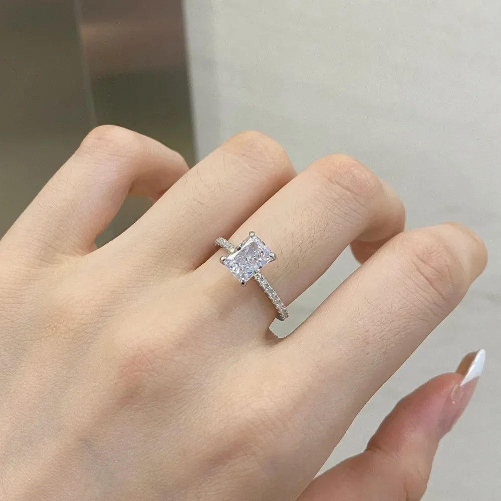Radiant Cut Moissanite Ring