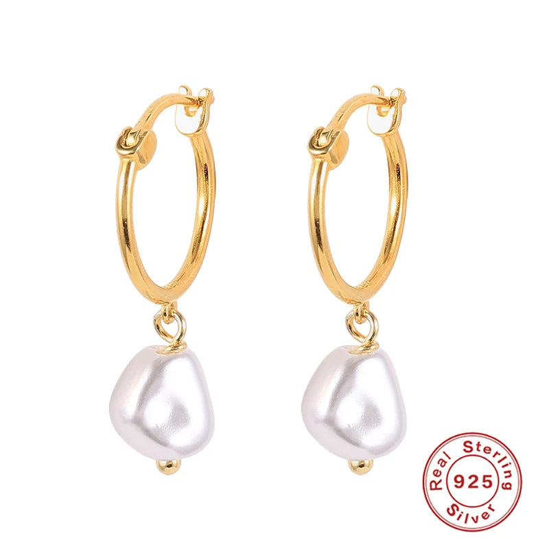 Pearl Hoop Earrings