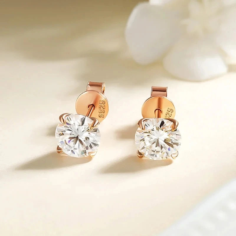 18K Plated Moissanite Stud Earrings