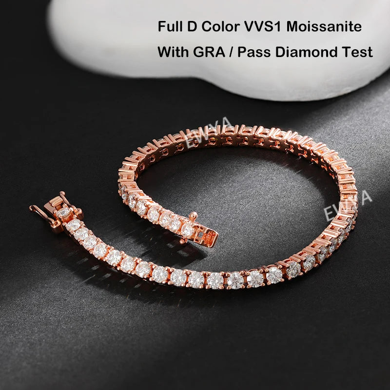 Rose Gold Moissanite Tennis Bracelet